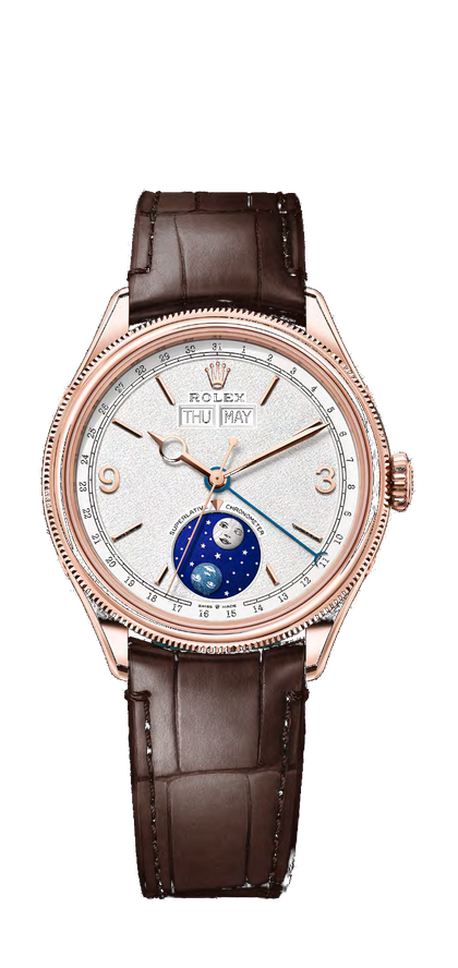 Or Everose, cuir brun